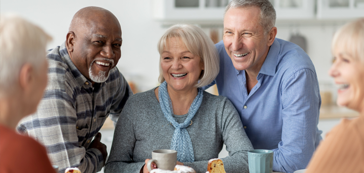 Older people socialising indoors