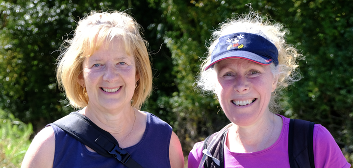 Two walkers who took part in the Three Peaks Breidden Hill Challenge.
