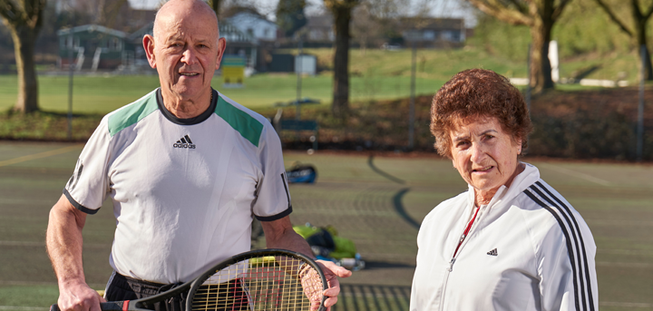 Older walking tennis players