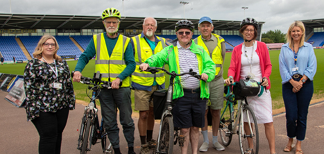 Cyclists at the Cycle 76 launch event