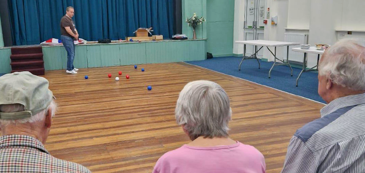 Boccia game in progress