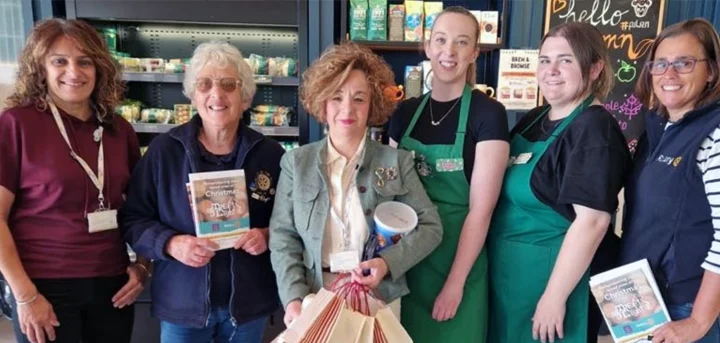 Staff from Starbucks Sainsburys, Age UK Shropshire Telford & Wrekin and the Telford Rotary Group.
