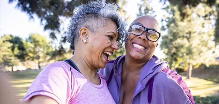 Older couple laughing