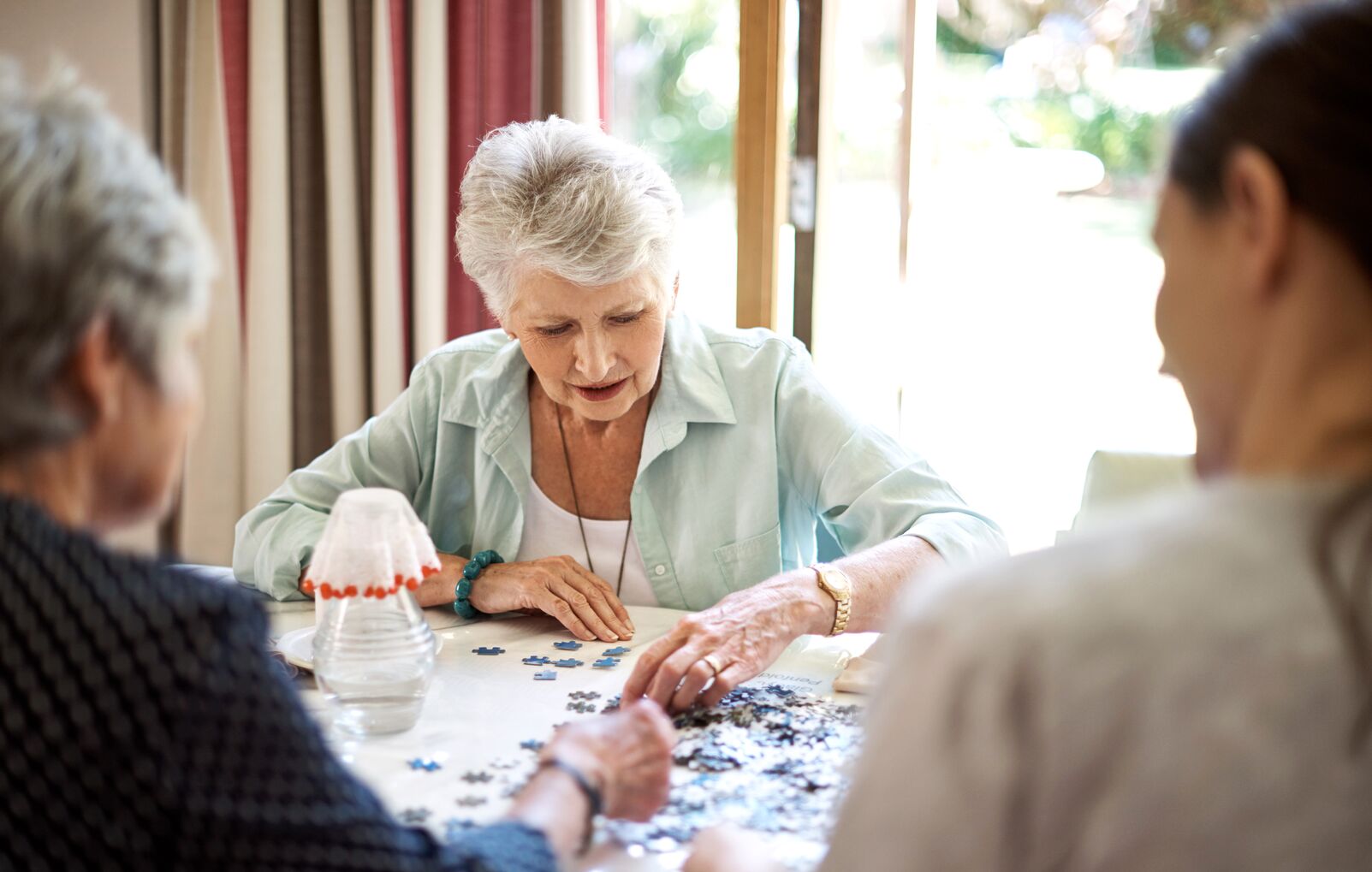 Woman doing jigsaw