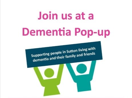 dementia pop up hubs text and icons 