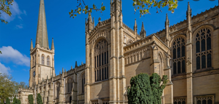 Wakefield Cathedral on a sunny day