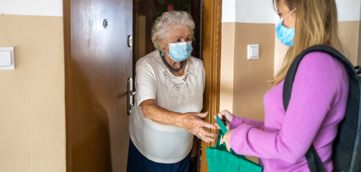 Two women on the doorstep