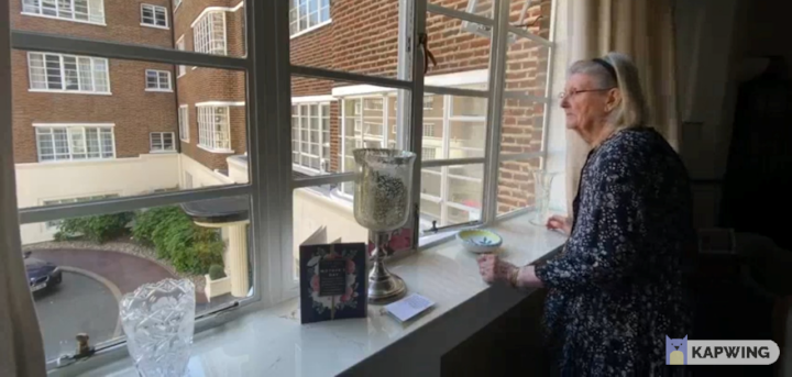 woman looking out of a window