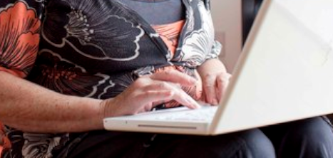 woman using a laptop