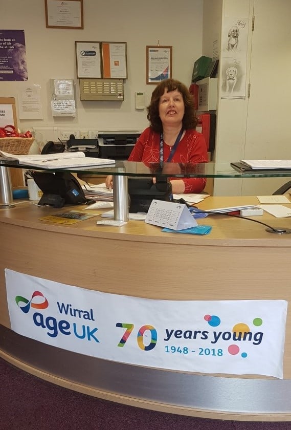 Lesley on reception at the Devonshire Resource Centre