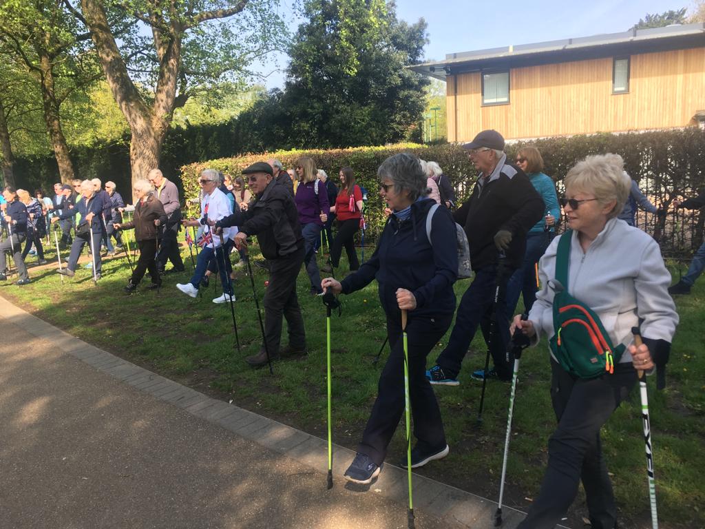 Age Cymru¦Nearly 70 older people Nordic Walk around Bute Park to