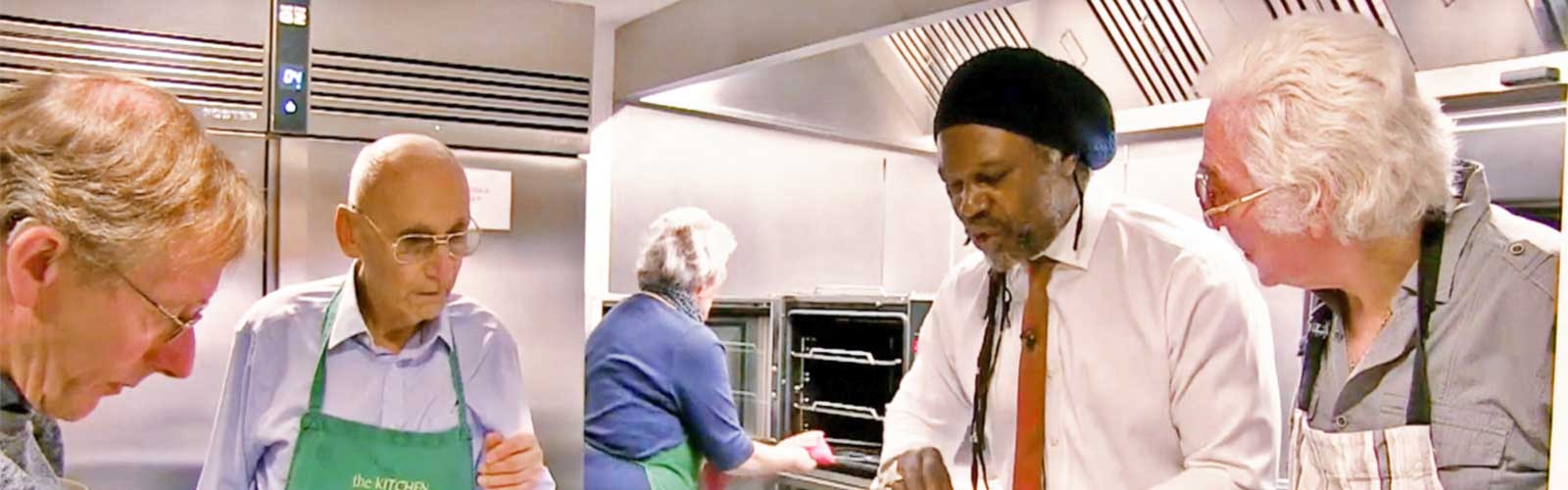Chef and businessman Levi Roots, hosting an Age Uk cookery class