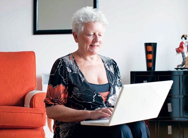 Woman using a laptop