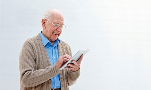 Man using tablet