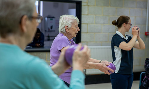 An exercise class at Age UK Bexley
