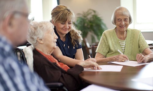 Older people in a care home