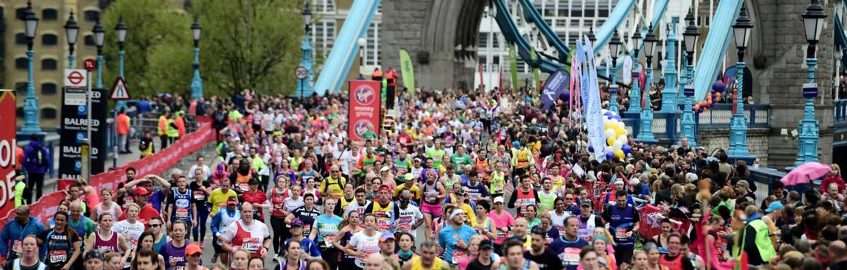 Runners at the London marathon