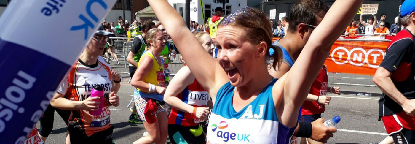 Woman running the marathon for Age UK