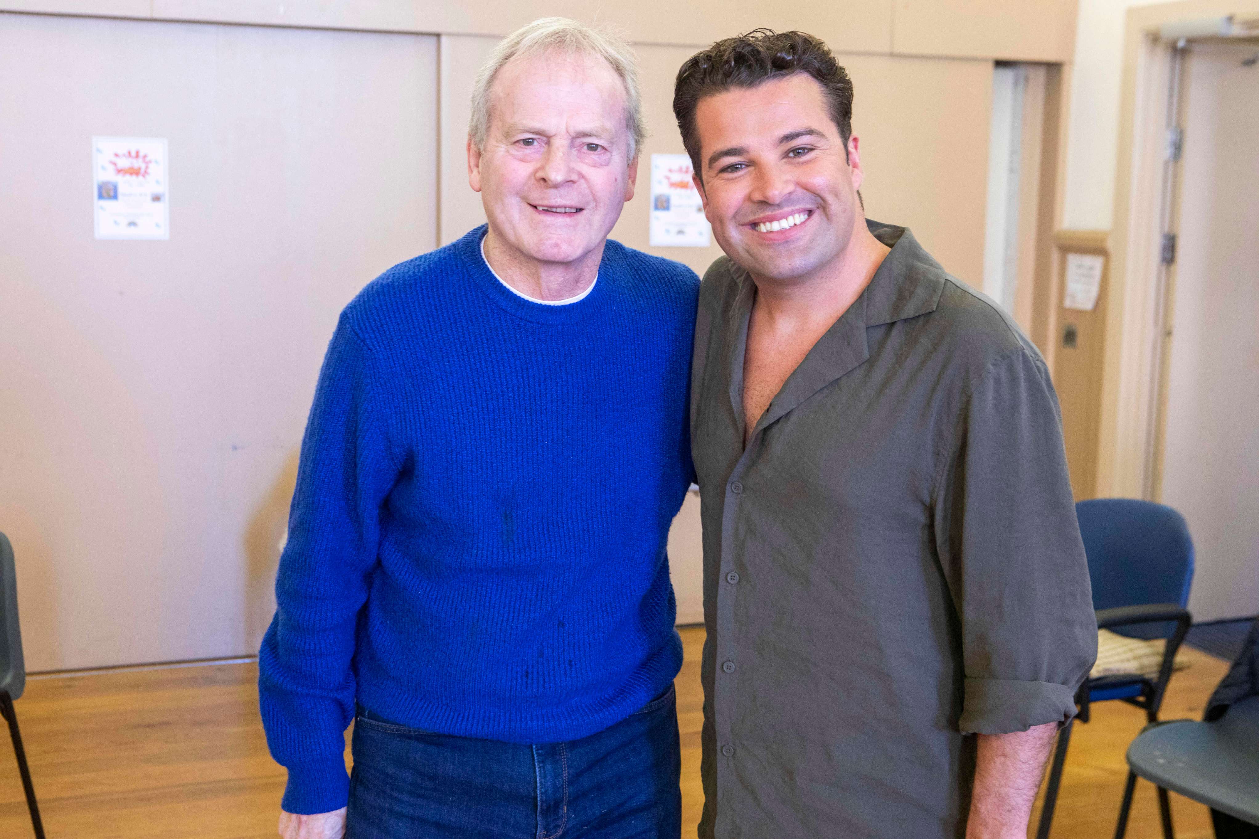 An older man, Leon, stood with Joe McElderry